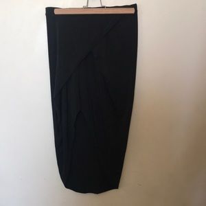 Black high low pencil skirt